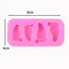 Baby foot print Silicone Mould for DIY Fondant Molds Candy Making Chocolate Desserts Soap Biscuit Plaster resin Cupcake Topper Cake Decor Moulds 1222261