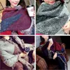 Vrouwen wol sjaal patchwork plaid poncho cape cardigan kwast winter warme mantel wrap winter deken sjaal uitloper jas partij gunst LSK1601