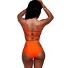 Ventas calientes Black Women Vendaje Vendaje Bikinis High Cintura Traje de baño Mujer Hallow Out Swimsuit Sexy Maillot Trajes de baño T200509