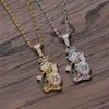 Hiphop iced out gepersonaliseerde oude man portemonnee hanger ketting vol met zirkoon zirkoon heren gouden ketting