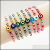 Bedelarmbanden sieraden Turkse kwaad Eye Eye Bracelet Femme Griekse ogen voor vrouwen Vintage kralen Bangle Polymeer Clay Heishi Disc Beads Pseras Boh