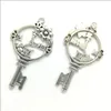 30pcs / lot clock key antique silver charms pendants for Jewelry Making DIY Necklace Bracelet Earrings Retro Style 60*34mm DH0793