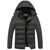 Chaqueta de invierno para hombre Espesor Sombrero cálido Abrigo desmontable Dobladillo simple Práctico Parkas A prueba de viento Nieve Chaqueta fría Tamaño grande 5XL 201114