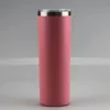 New 20oz powder coated skinny tumbler 20 colors options slim double walled stainless steel tumbler coffee drinking bottle matte1820927