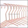 Hangers & Racks Clothing Housekee Organization Home Garden 10Pcs Copper Gold Metal Clothes Shirts Hanger With Groove, Heavy Duty Strong Coat