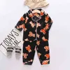 Dzieci Piżama Zestaw Wiosna Baby Boy Ubrania Casual Sleepwear Dzieci Kreskówki Topy + Spodnie Toddler Odzież S 211224