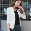 PEONFLY 2020 Blazer Femme Jackets Women Blazer Long Sleeve Blazers Solid Single Button Coat Slim Office Lady Jacket Female Tops LJ201021