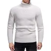 남성 단색 니트 패션 트렌드 긴 소매 높은 라운드 넥 니트는 디자이너 여성 겨울 새로운 슬림 캐주얼 스웨터 탑