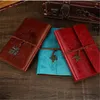 Party Favor Vintage Binder Embossed Travelers Notepads PU Leather Journal Notebook Refillable Retro Spiral Diary Sketchbook CG001