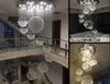 Moderne K9 Crystal Kroonluchter voor Trap 11 stks Grote Crystal Ball Led Lamp Spiraal Design Woonkamer Verlichtingsarmaturen