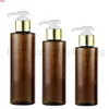 100/120 / 150ml Vazio Bomba de Ouro Plástico Garrafas de Brown Cosméticos, Recipiente de Pet Shampoo com Loção Shampoo Bottle Qualtity