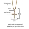 Collier avec pendentif croix en diamant et Zircon pour hommes, nouveau Design, plaqué or et argent, bijoux Hip Hop, cadeau