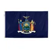 US America New York State Flags 3'X5'FT 100D Polyester Outdoor Hot Sales Hög kvalitet med två mässingsgrommets