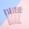 Luxe ros￩gouden lipglosscontainers Lege heldere ronde aangepaste reis lipgloss buis make -up olie container plastic buizen borstel 6 ml