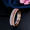 Moda AAA Cúbico Zircônia Cobre Anéis Empertáveis ​​6-9 Jóias de Designer de Luxo para Mulheres Presente Rose Gold Prata Branco Verde Azul Cz Partido Diamante Diamante Noiva