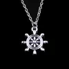 Fashion 22 * ​​20mm Ships Wheel Helm Rudder Pendant Halsband Länk Kedja för Kvinna Choker Halsband Kreativ smycken Party Present