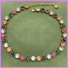 Mode kvinnans halsbandskedjor lyxdesigner färg diamant halsband damer designers smycken guld färg för fest 2203044d