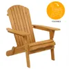 US stock Patio Benches Folding Wooden Adirondack Lounger Chair with Natural Finish316a