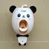 Cartoon Toothpaste Dispenser Strong Suction Sucker Bathroom Accessories Set Toothbrush Holder Automatic Tooth Brush Child Y200407
