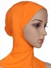 Soft sob lenço chapéu tampão boné ósseo hijab hijab cabeça islâmica desgaste capa plena capa interna muçulmana senhora elástica ninja mulheres headwear mulheres