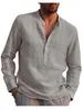 T-shirt à manches longues et col en V pour homme, vêtement décontracté, couleur unie, avec poche à boutons, printemps-automne