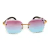 New fashion buffs sunglasses 8300817 with engraving lens and natural hybrid buffalo horn, 58-18-140mm