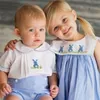 2 Stuks Kinderen Meisjes Spaans Smockwerk Outfits Korte Mouw Meisje Spanje Kleding Peuter Jongens Shirt Broek Sets Zus Broer Kleding