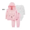 baby girl clothes cartoon 2020 autumn newborn boy outfit long sleeve sets hooded jacket unicorn+romper+pants winter clothing LJ201023