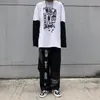 QWEEK Mall Goth Pants Oversized Grunge Aesthetic Gothic Harajuku Punk Wide Leg Pants Women Streetwear Graffiti Women Trousers1