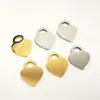 10pcs Lot Gold/ Silver 25MM Heart Love Tag Stainless Steel Pendants Charms Marking Jewelry Findings DIY