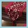 Table Runner Tissus Home Textiles Jardin Fier Rose Style chinois Satins Tissu Lit Thé Drapeau Décoration 220107 Drop Livraison 2021 NSEG1
