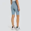 L-167 High-Rise Yoga Byxor Sports Shorts Naken Feeling No T-Line Elastiska träningstights Dam Leggings Seamless Fit Hudvänliga fempunktsbyxor