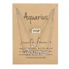 3pcs /set Gold Silver Plated Zodiac Letter Necklace 12 Constellation Horoscope Astrology Necklaces for Women Ladies Nice Jewelry Gift With Wishes Card Factory Price