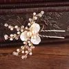 Gold Pearl Rhinestone Flower Wedding Honey Pins Accessori per la sposa Women Bridal Helion Gioielli