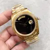 Litimtied Edition 41mm Automatische Beweging Mannen Kijk Sapphire Crystal Black Dial Man Horloge 18K Gold Band Gratis verzending