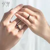 Thaya CZ Milky Way Black Rings Blue Bright Cubic Zirconia 925 Silver Jewelry for Women Lover Vintage Bohemian Retro Gift 220224