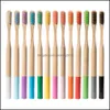 Disposable Toothbrushes Bath Supplies El Home & Garden 1Pc Environmentally Wood Rainbow Toothbrush Bamboo Fibre Wooden Handle Tooth Brush Wh