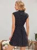 Tie Neck Polka Dot Dress SHE