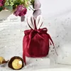 Cartone animato orecchie da coniglio confezione regalo borsa in velluto bomboniera caramelle pasquali biscotto custodia morbida mini borse regalo per feste forniture per feste