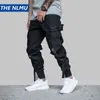 Hip Streetwear Męskie Czarne Cargo Joggers Spodnie 2019 Mężczyźni Wojskowy Styl Casual Camouflage Spodnie Spodnie Harem Pant WJ221 H1223