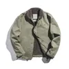 Men's Vintage Sherpa Fleece Lined Winter Jacket N-1 Button Down Cotton Jacket Green Brown 201126