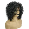 Afro kinky krullend synthetische pruik 45 cm lange simulatie menselijk haar pruiken haarstukjes voor zwart-wit vrouwen perruques K143