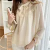 Damenblusen Hemden 2022 Mode Rüschen Vintage Damen Bürodame Freizeithemden Frauen Plus Größe Lose Chiffon Elegante Bluse Blusas 11246