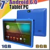 168 AllWinner A33 Quad Core Q88 Q8 Tablet PC Dual Camera 7 "7inch Capacitieve scherm Android 6.0 1 GB / 8 GB WIFI Google Play Store Flash C-7PB