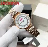 Donne piccole diamanti cerchio orologi da 32 mm di alta qualità oro rosa argento acciaio inox batteria al quarzo donna orologio
