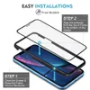 Protetor de tela de vidro temperado com bandeja de instalação 9D Anti-Brilho Capa Completa para iPhone 12 13 XR XS Max 7 8 Plus