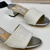 Sandales à paillettes femmes été Bling pantoufles dames cristal diapositives plat gladiateur sandales chaussures de plage femme Sandalia