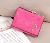 Short Women's Japanese And Korean PU Leather wallet Umbrella Magnetic Buckle Money Clip Wallet Card Case Purse