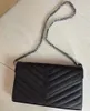 Borsa da donna Borsa a mano Scatola originale Vera pelle Messenger da donna di alta qualità con catena a tracolla Caviale Pelle di agnello