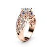 Rose 2 karaat diamant voor vrouwen bloemen bruiloft pure fijne ring 14k gouden topaz edelsteen bizuteria sieraden y200321